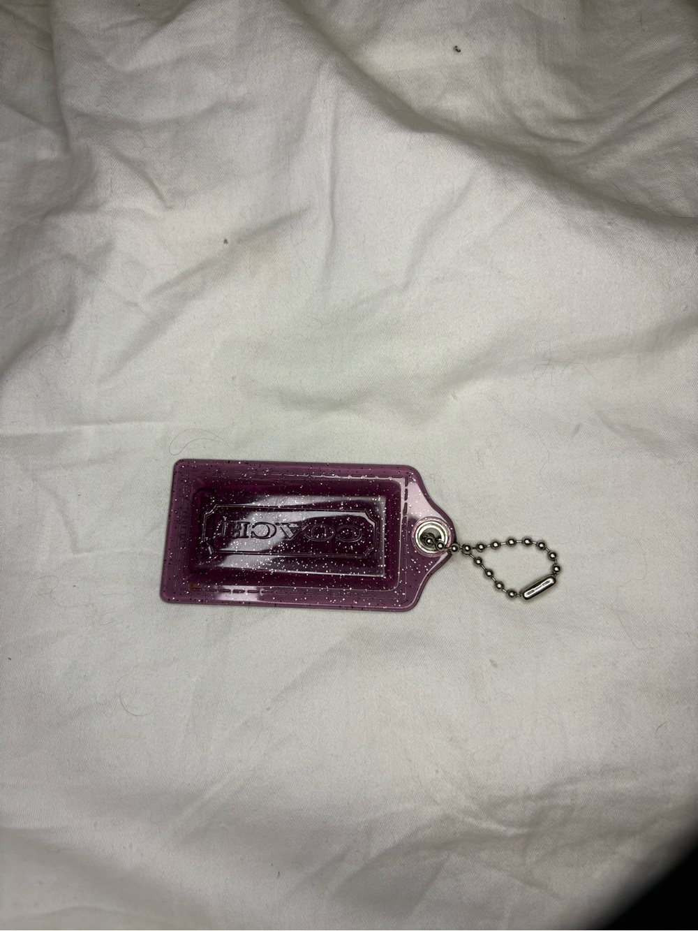 Y2K Coach Purple Glitter Hang Tag